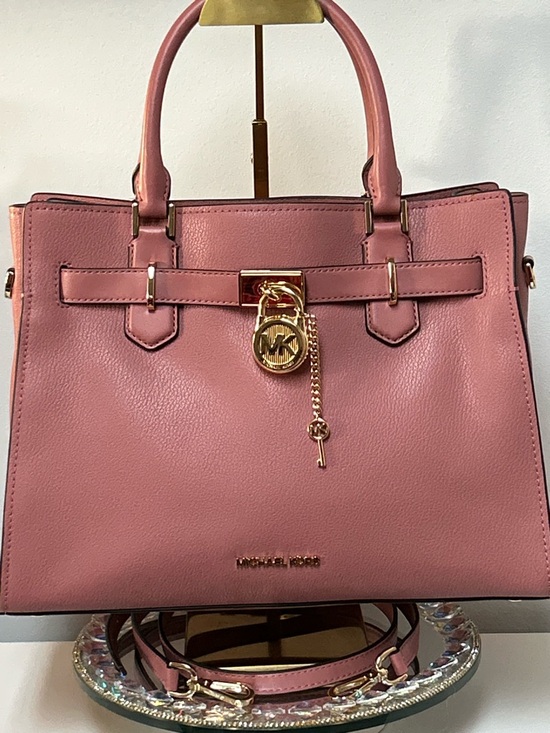 Michael Kors Handbags - Michael Kors Rose Pink Leather Satchel with Gold-Tone Charm Approx. 12 x 10 x 6